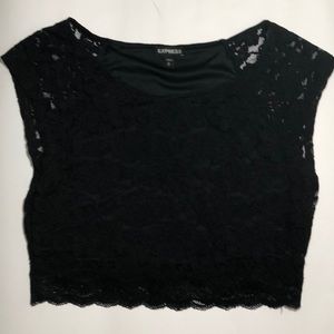 🎉 Express Lacy Black Crop Top